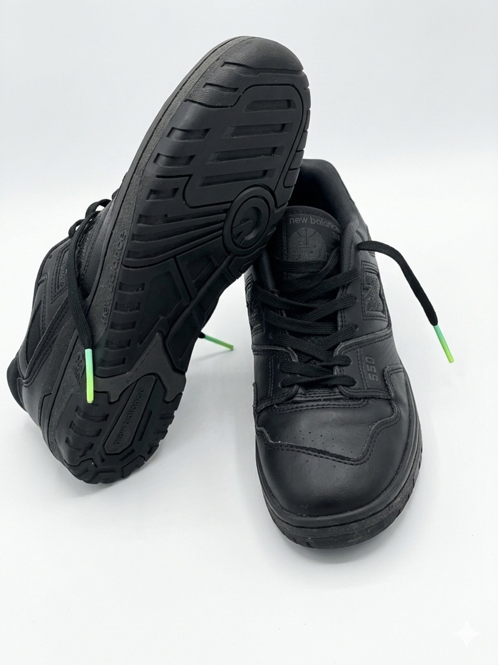 Nike Men's All-Black Athletic Sneaker with Neon Green Lace Tips